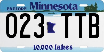 MN license plate 023TTB