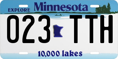 MN license plate 023TTH