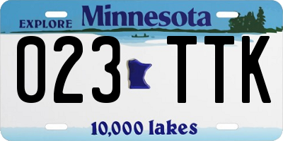 MN license plate 023TTK