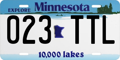 MN license plate 023TTL