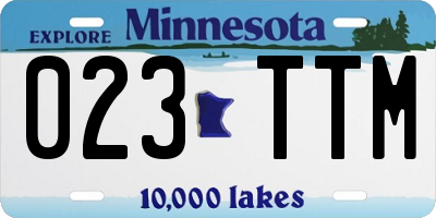 MN license plate 023TTM