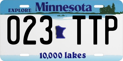 MN license plate 023TTP