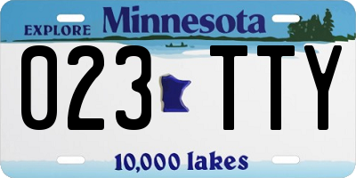MN license plate 023TTY