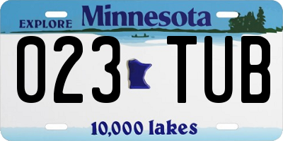 MN license plate 023TUB