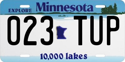 MN license plate 023TUP