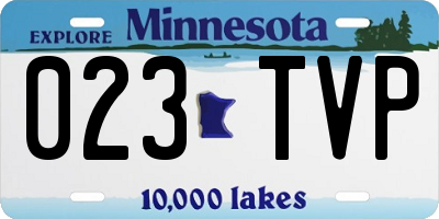MN license plate 023TVP
