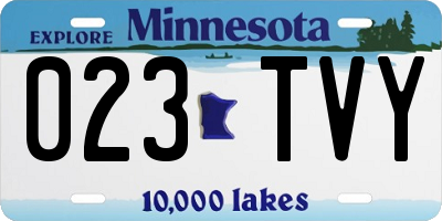 MN license plate 023TVY