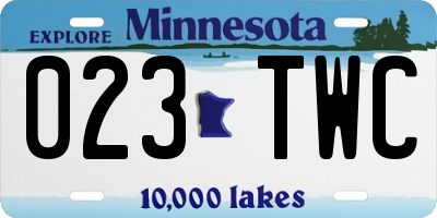 MN license plate 023TWC