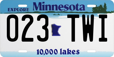 MN license plate 023TWI