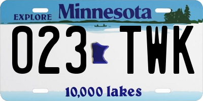 MN license plate 023TWK