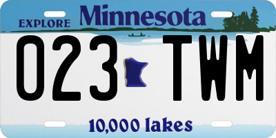 MN license plate 023TWM