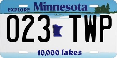 MN license plate 023TWP