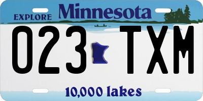 MN license plate 023TXM