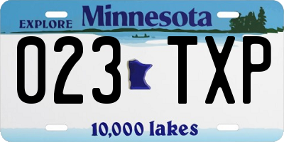 MN license plate 023TXP