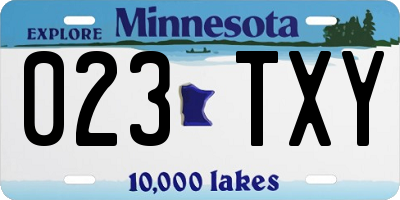 MN license plate 023TXY