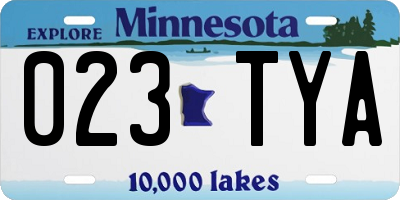 MN license plate 023TYA