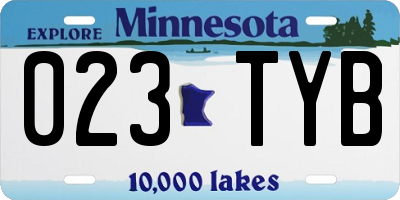 MN license plate 023TYB