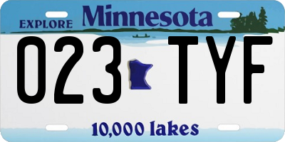 MN license plate 023TYF