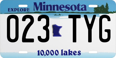 MN license plate 023TYG