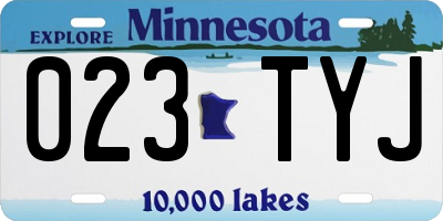 MN license plate 023TYJ