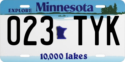 MN license plate 023TYK