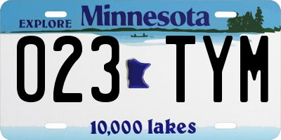 MN license plate 023TYM