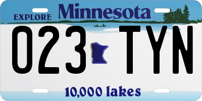 MN license plate 023TYN
