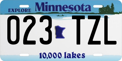 MN license plate 023TZL