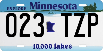 MN license plate 023TZP