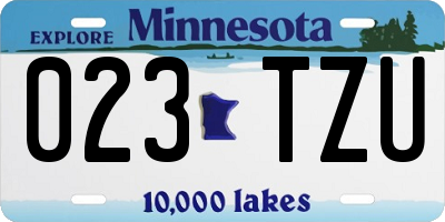 MN license plate 023TZU