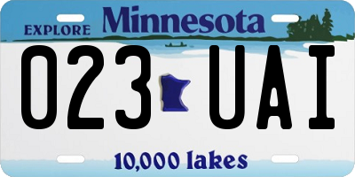 MN license plate 023UAI