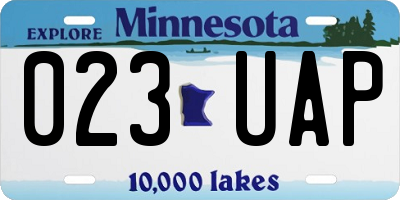 MN license plate 023UAP
