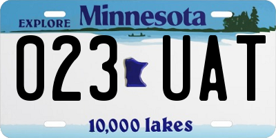 MN license plate 023UAT