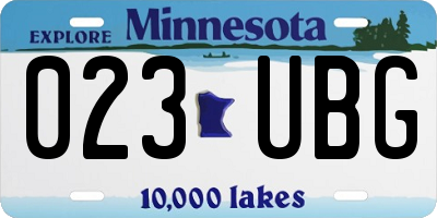 MN license plate 023UBG