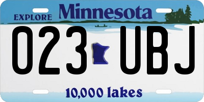 MN license plate 023UBJ