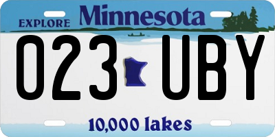 MN license plate 023UBY