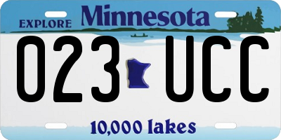 MN license plate 023UCC