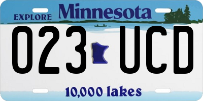 MN license plate 023UCD