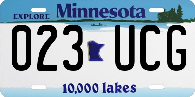 MN license plate 023UCG