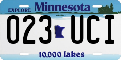 MN license plate 023UCI