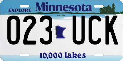 MN license plate 023UCK