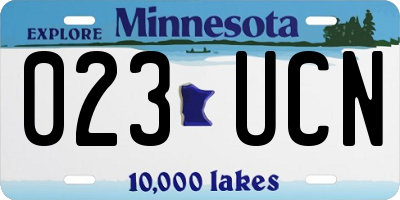 MN license plate 023UCN