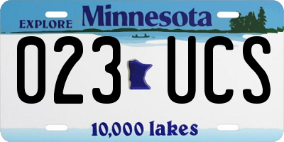 MN license plate 023UCS