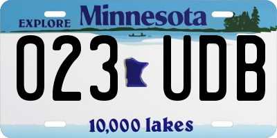 MN license plate 023UDB