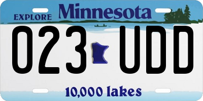 MN license plate 023UDD