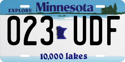 MN license plate 023UDF