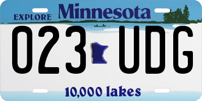 MN license plate 023UDG