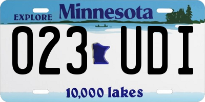 MN license plate 023UDI