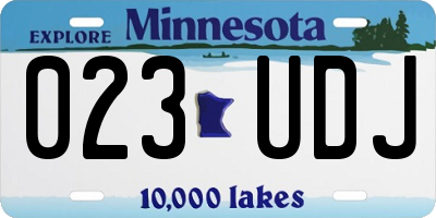 MN license plate 023UDJ