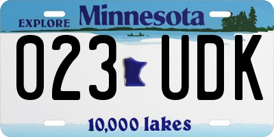 MN license plate 023UDK